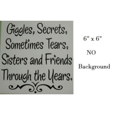 Sisters giggles secrets decal sticker for 8" Glass Block Shadow Box   222498584993
